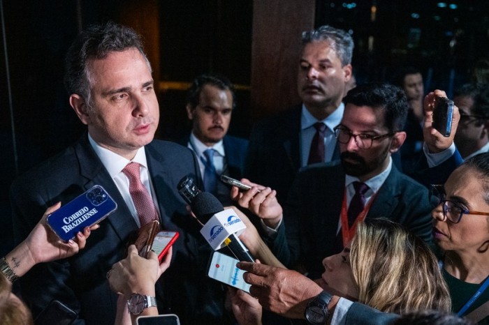 As declarações do presidente do Senado, Rodrigo Pacheco, foram feitas durante entrevista coletiva, na tarde desta quarta-feira (27), no Salão Azul. - Foto: Pedro Gontijo / Presidência Senado