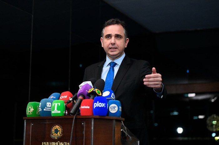 Pacheco anunciou em coletiva ter recebido indicações ao STF e à PGR e adiantou pauta de votações - Foto: Marcos Oliveira/Agência Senado